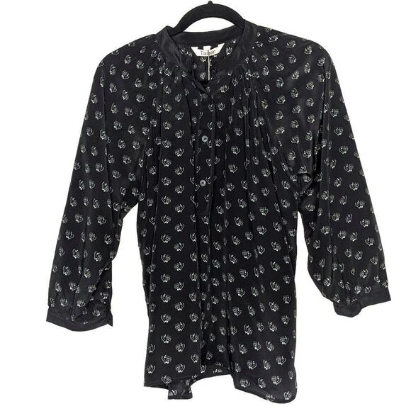 Tucker The Combo Classic Blouse Inked Batik in Crepe de Chine Silk Top Floral - Picture 1 of 7